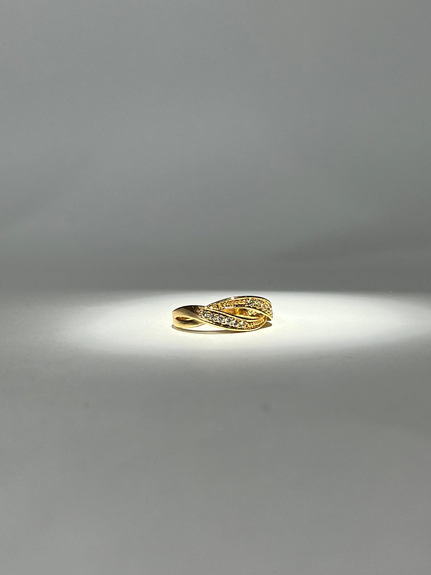 Sparkling Infinity Gold Adjustable Ring