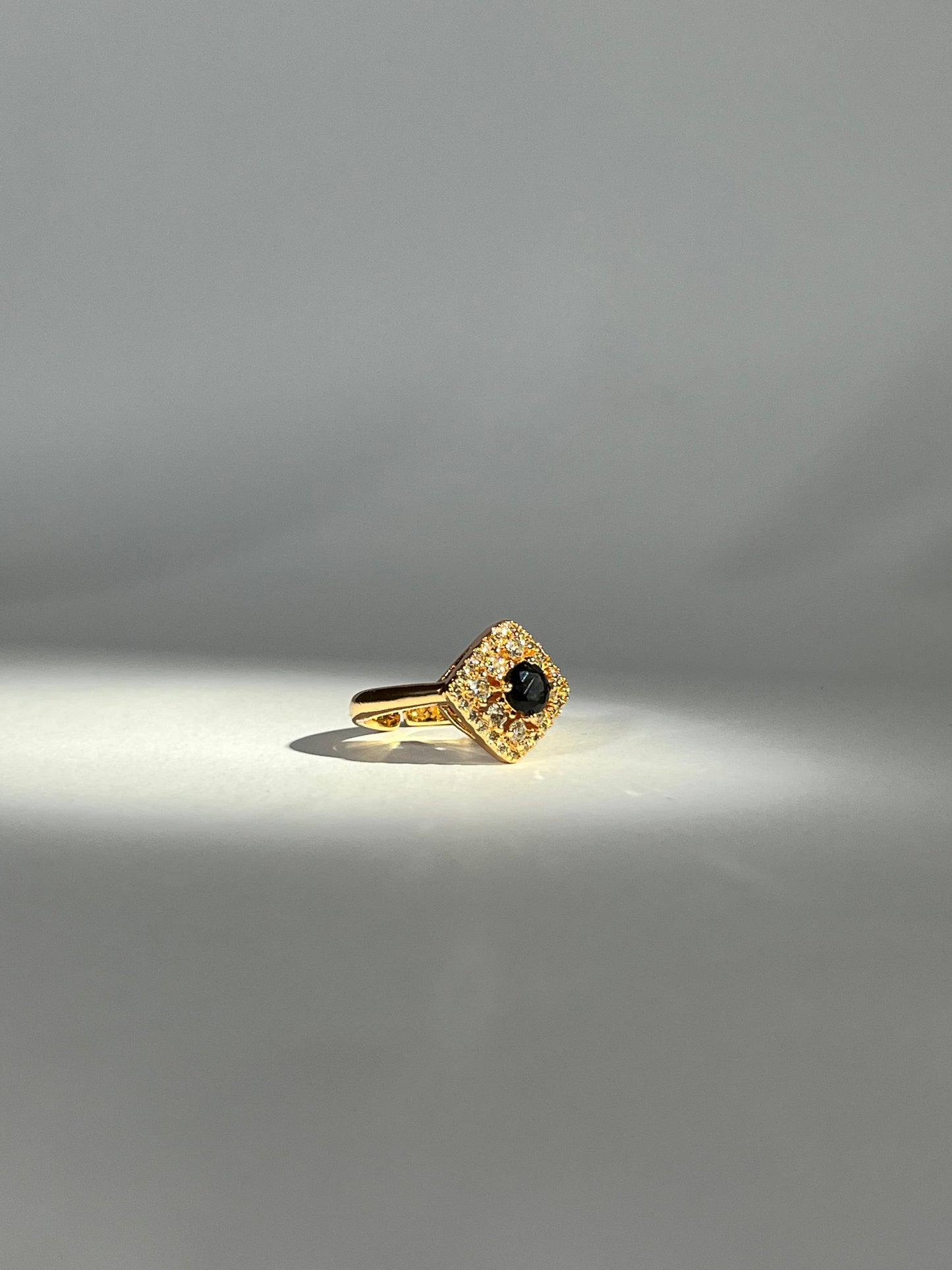 Delicate Pink Gemstone Gold Adjustable Ring