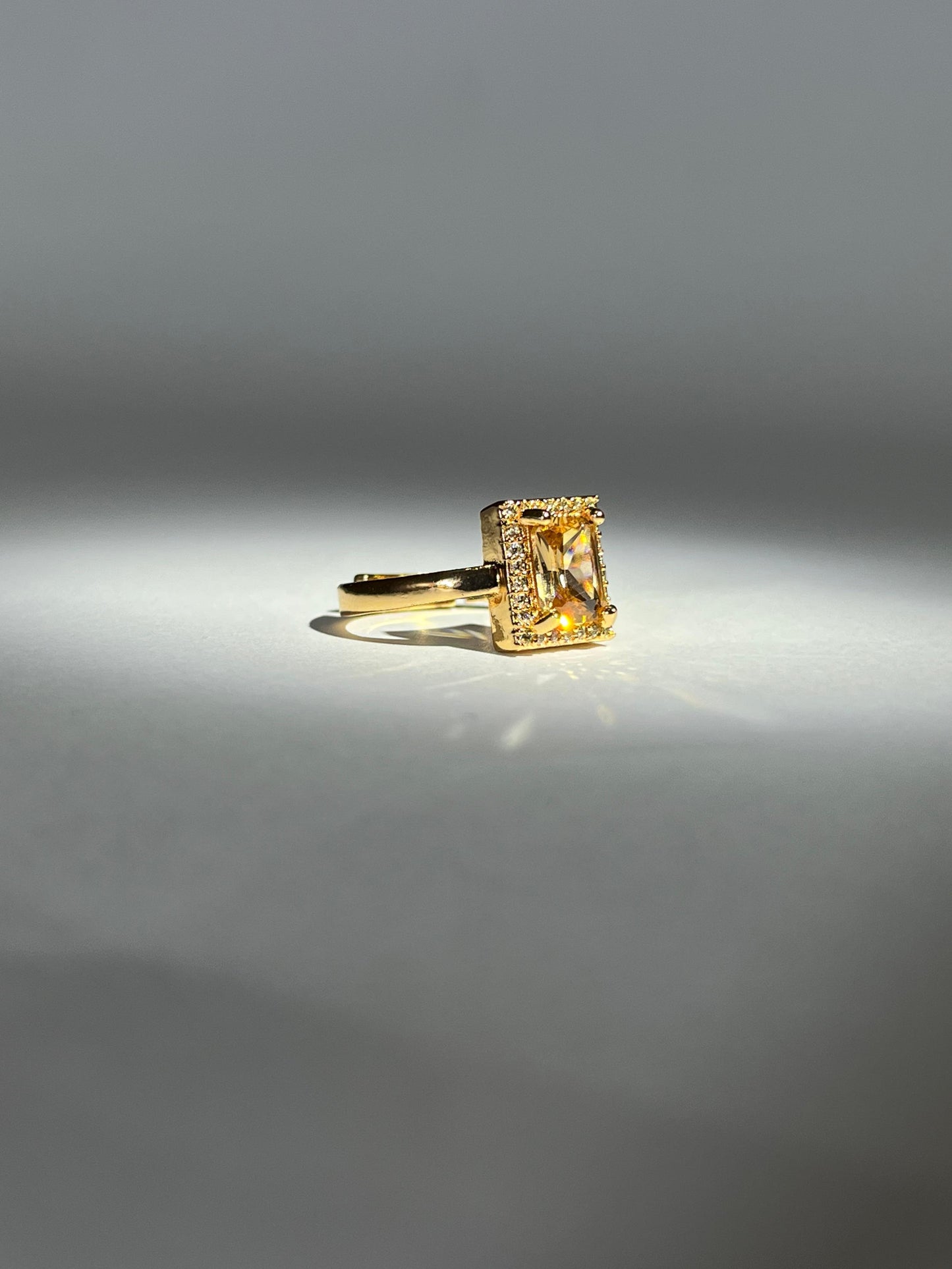 Luminous Gold Stone Adjustable Ring