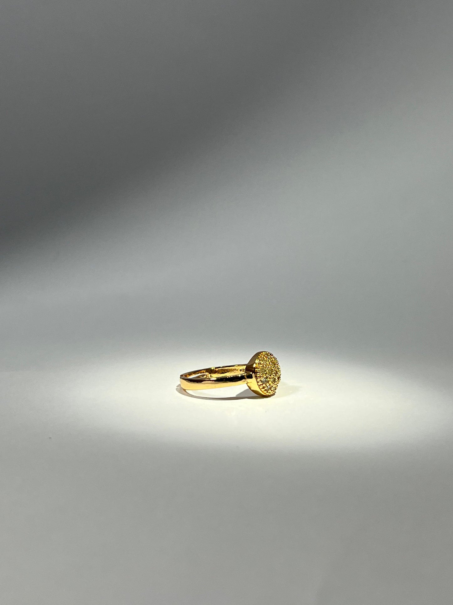 Dainty Pave Circle adjustable Ring