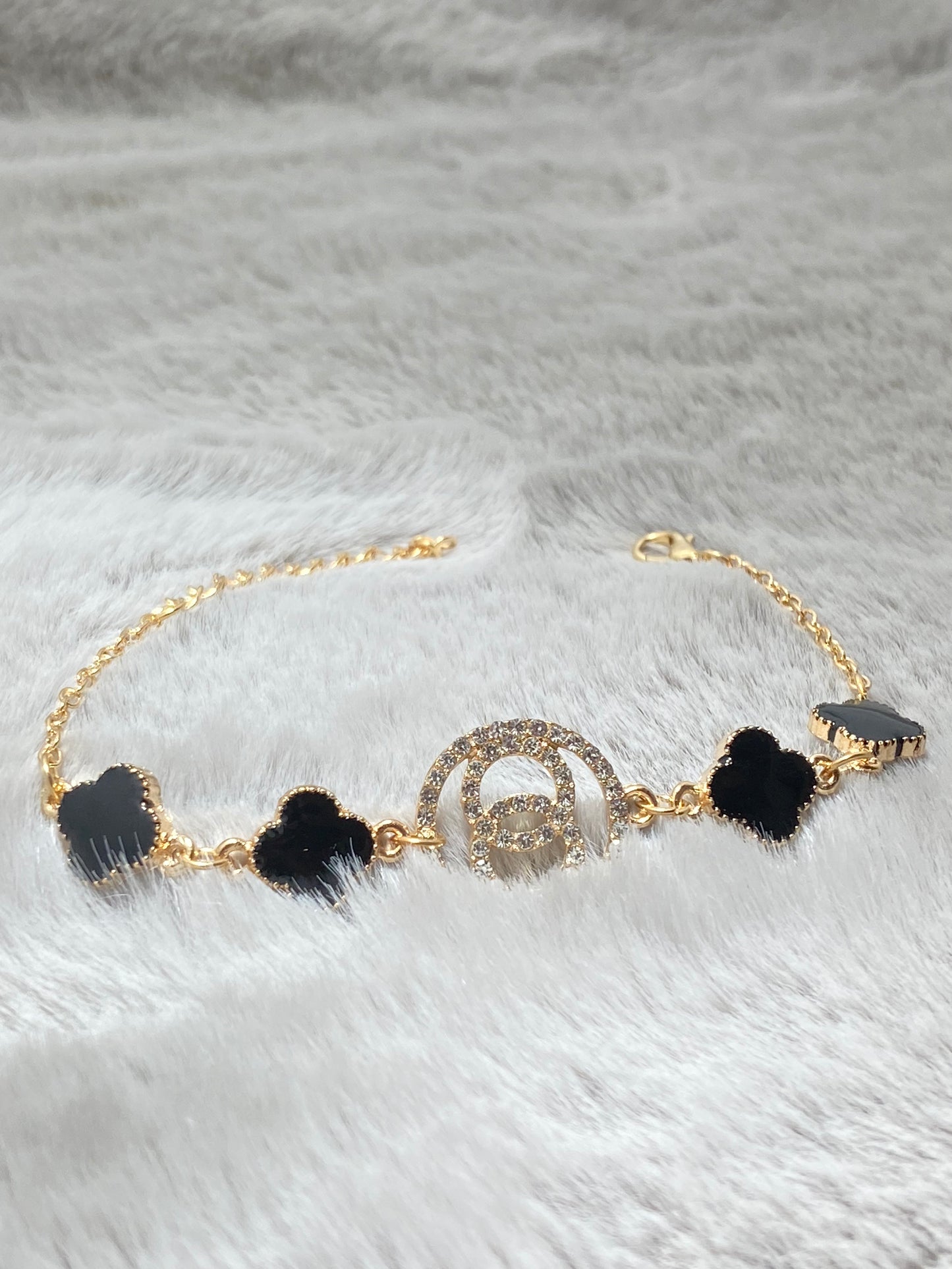 Gold-Tone Clover & Charm Bracelet