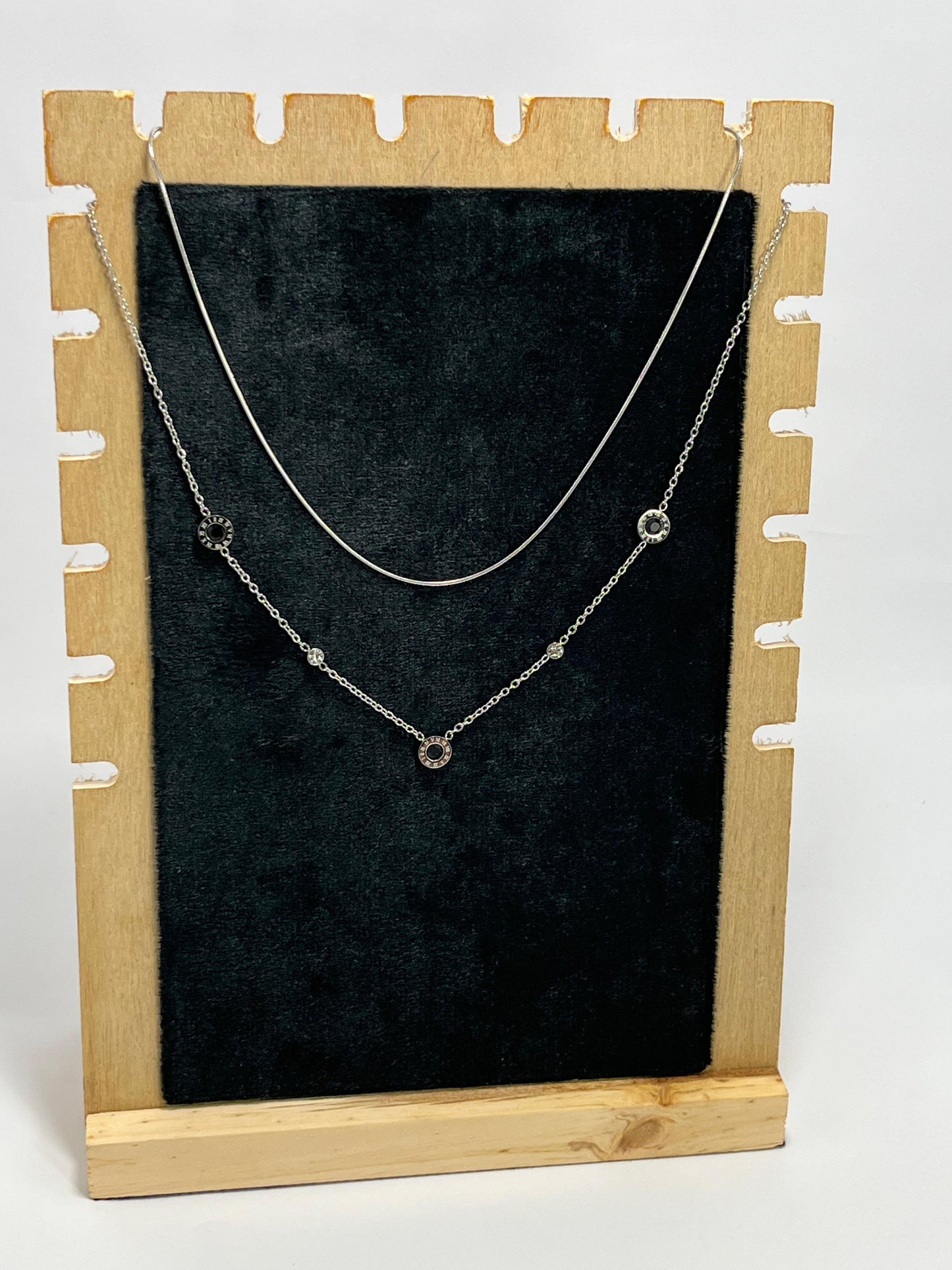 Chic Silver Double Layer Necklace