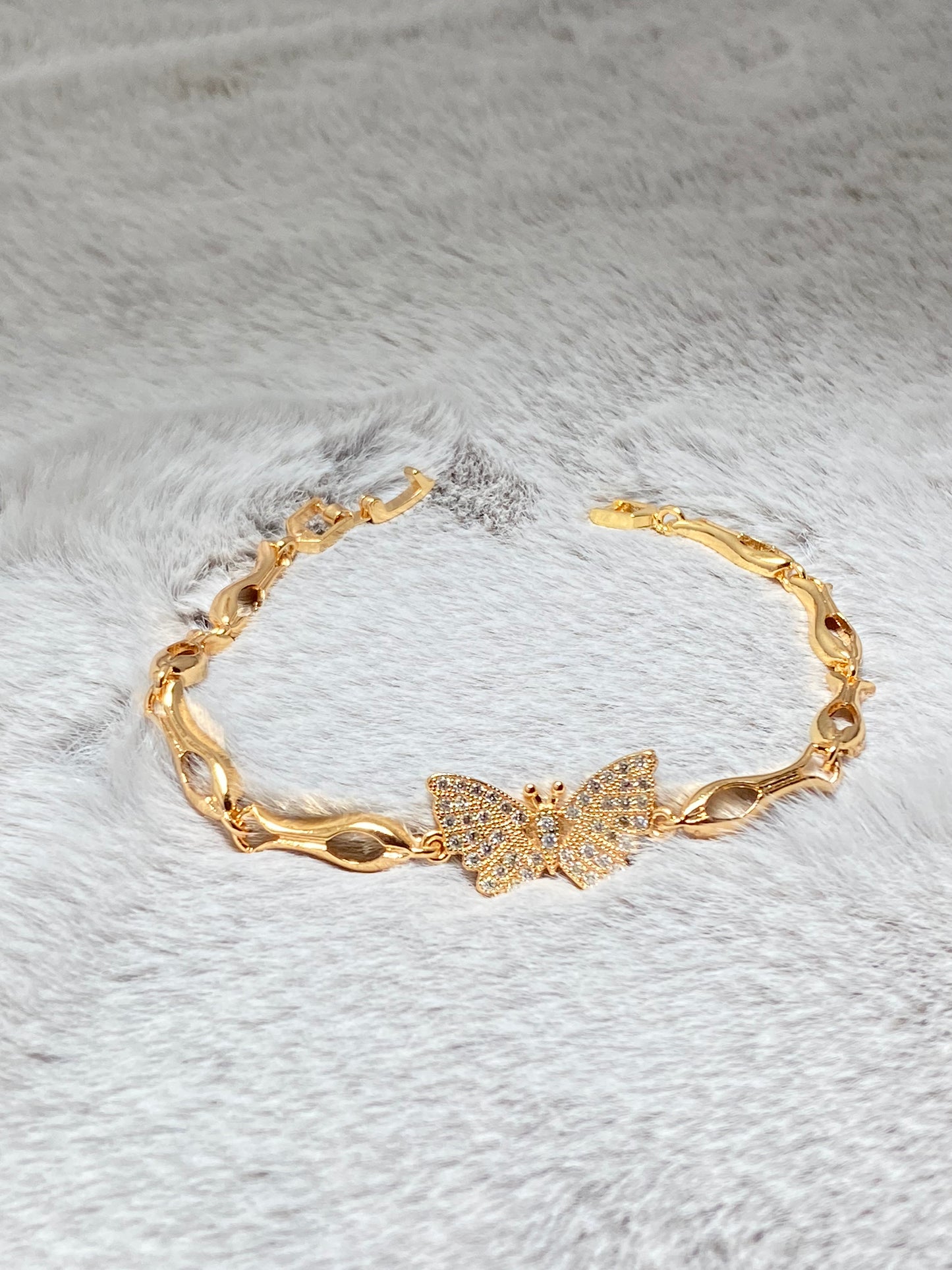 Sparkling Butterfly Gold-Tone Bracelet