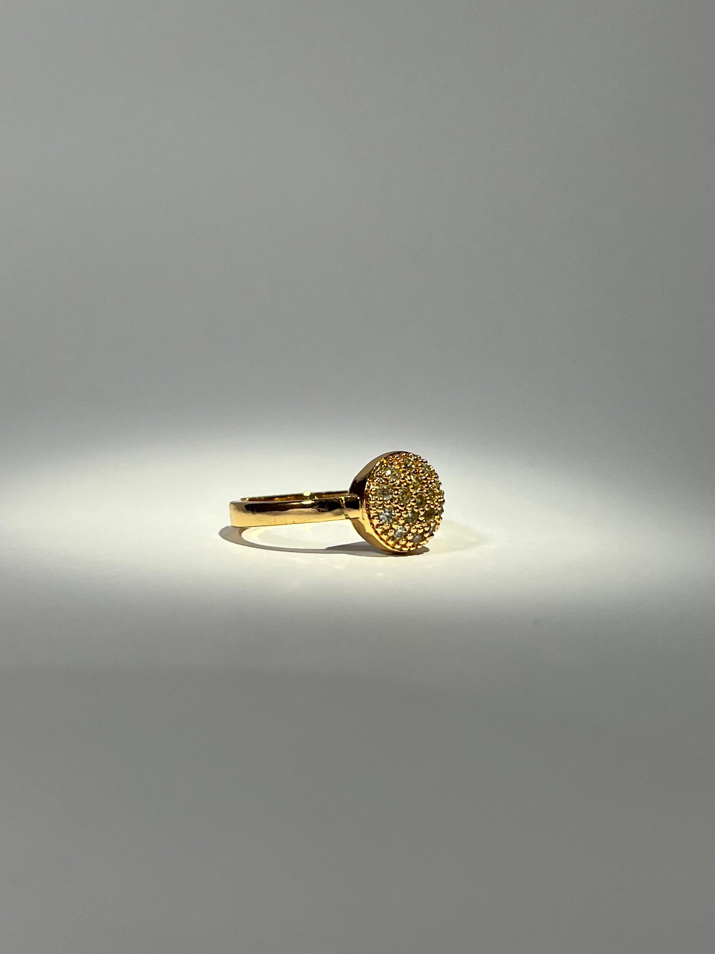 Dainty Pave Circle adjustable Ring