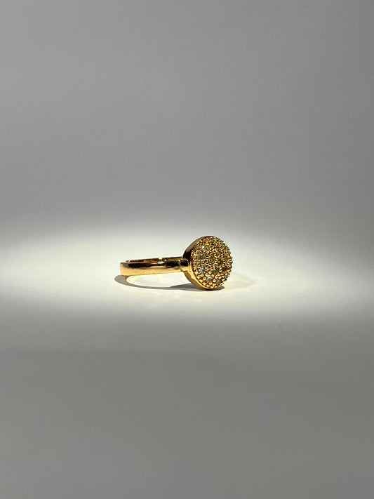 Dainty Pave Circle adjustable Ring
