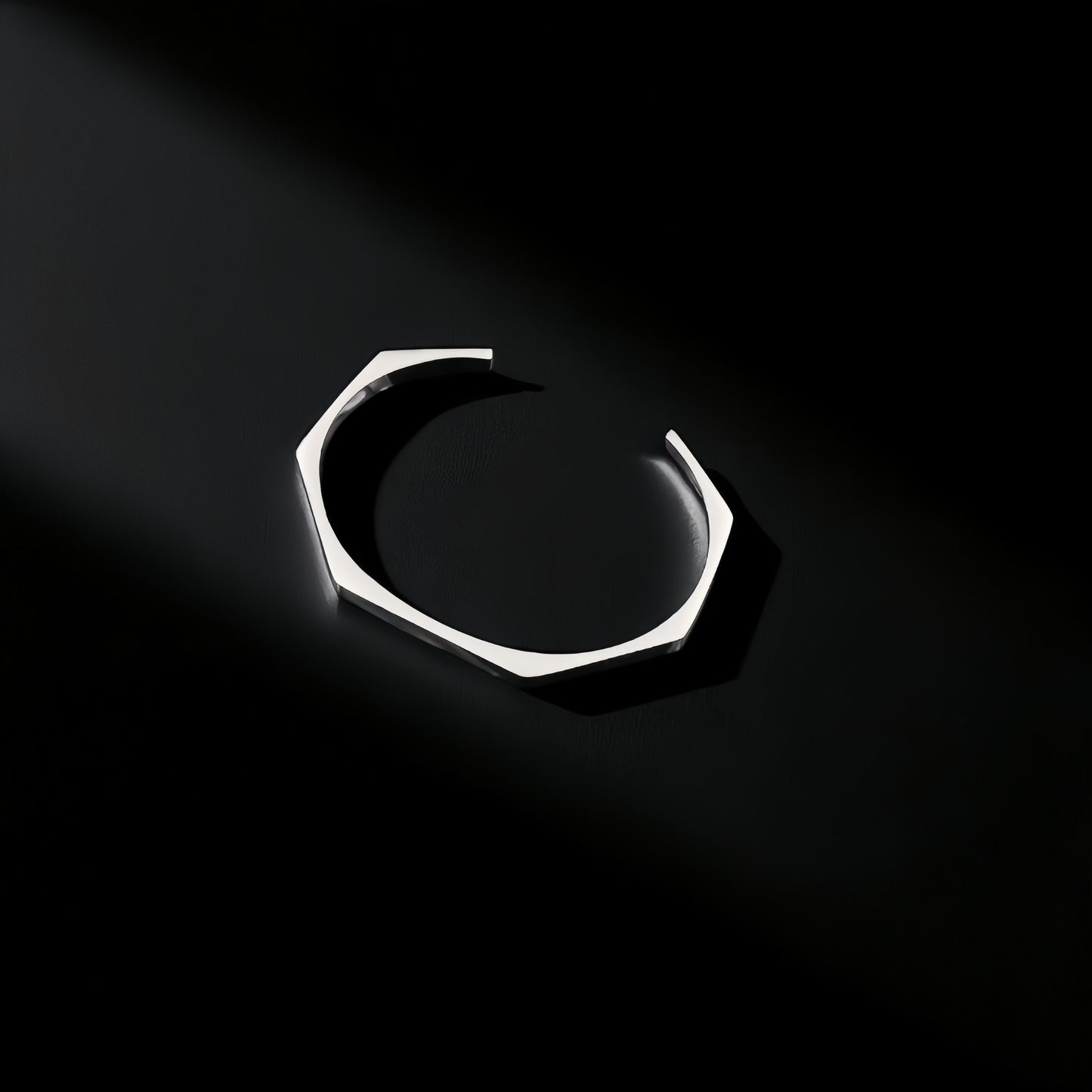 Stainless Steel Hexagon Cuff Bangle