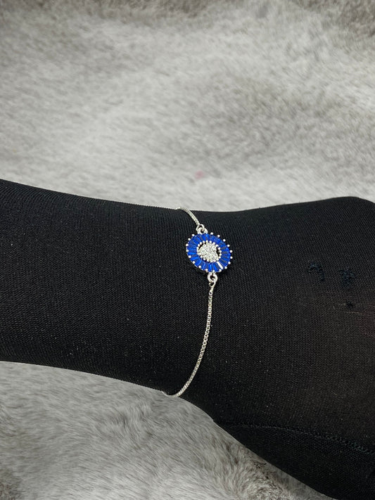 Silver Floral Link Bracelet